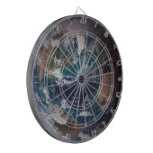 Blauwe marmer Earth (Western Hemisphere) Dartbord (Voorkant Links)
