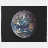 Blauwe marmer Earth (Western Hemisphere) Fleece Deken (Voorkant (Horizontaal))