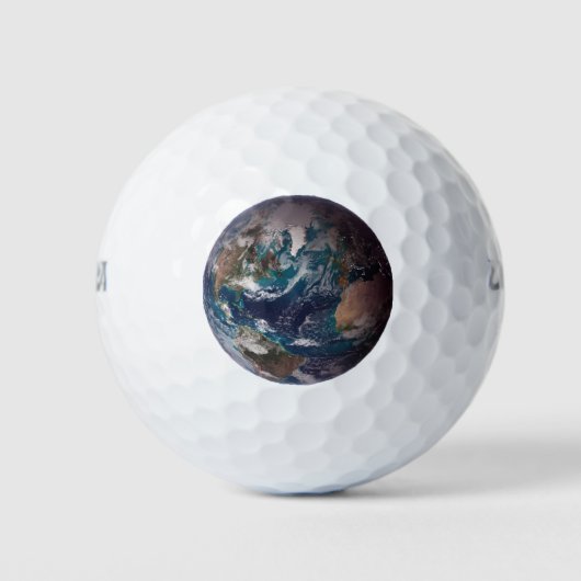 Blauwe marmer Earth (Western Hemisphere) Golfballen (Voorkant)