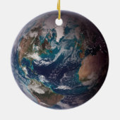 Blauwe marmer Earth (Western Hemisphere) Keramisch Ornament (Achterkant)