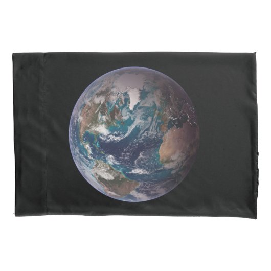 Blauwe marmer Earth (Western Hemisphere) Kussensloop (Voorkant)