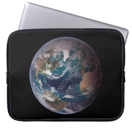 Blauwe marmer Earth (Western Hemisphere) Laptop Sleeve