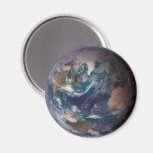 Blauwe marmer Earth (Western Hemisphere) Magneet (Voorkant / Achterkant)