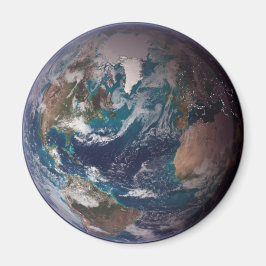 Blauwe marmer Earth (Western Hemisphere) Magneet