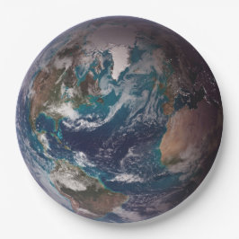 Blauwe marmer Earth (Western Hemisphere) Papieren Bordje