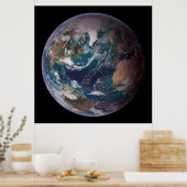 Blauwe marmer Earth (Western Hemisphere) Poster (Keuken)