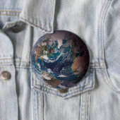 Blauwe marmer Earth (Western Hemisphere) Ronde Button 4,0 Cm (In situ)
