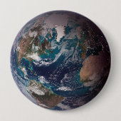 Blauwe marmer Earth (Western Hemisphere) Ronde Button 4,0 Cm (Voorkant)