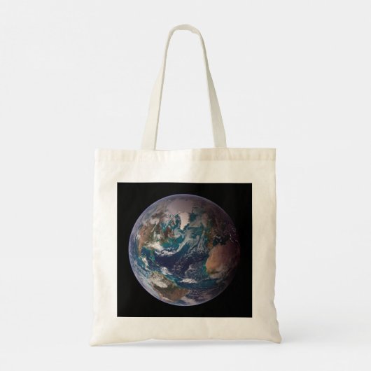 Blauwe marmer Earth (Western Hemisphere) Tote Bag (Achterkant)