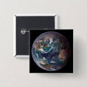 Blauwe marmer Earth (Western Hemisphere) Vierkante Button 5,1 Cm (Voorkant /achterkant)