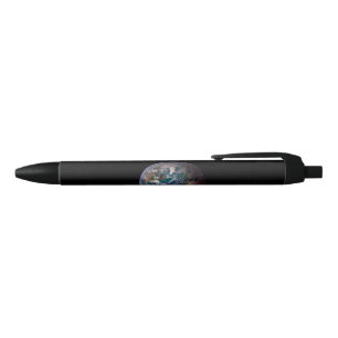Blauwe marmer Earth (Western Hemisphere) Zwarte Inkt Pen