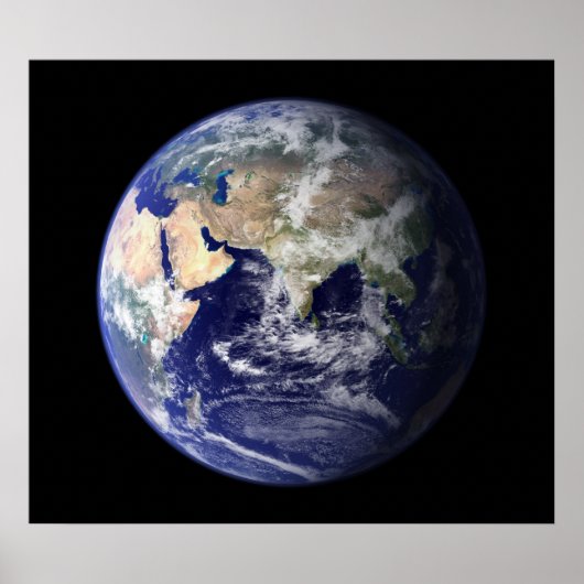 Blauwe marmer East Uitzicht Earth Poster (Voorkant)