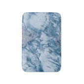 Blauwe marmer en glitter badmat (Voorkant Verticaal)