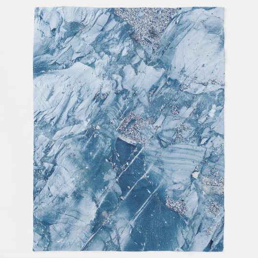 Blauwe marmer en glitter fleece deken (Voorkant)