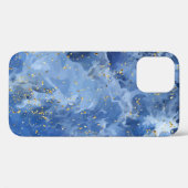 Blauwe marmer en gouden textuur Case-Mate iPhone case (Achterkant (horizontaal))