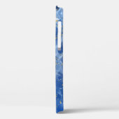 Blauwe marmer en gouden textuur Case-Mate iPhone case (Achterkant / Links)