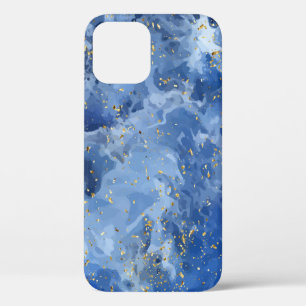 Blauwe marmer en gouden textuur Case-Mate iPhone case