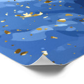 Blauwe marmer en goudtextuur poster (Hoek)