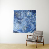 Blauwe marmer en goudtextuur wandkleed (In situ)