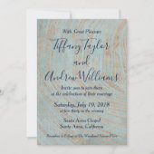 Blauwe marmer en koperbruiloft kaart (Voorkant)