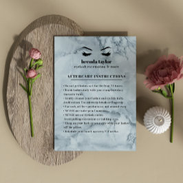 Blauwe marmer Eyelash Browbar Instructies voor naz Visitekaartje