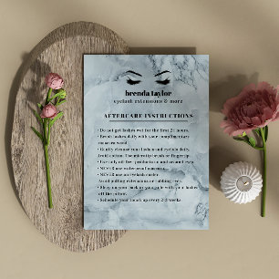 Blauwe marmer Eyelash Browbar Instructies voor naz Visitekaartje