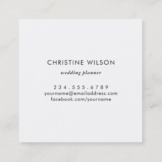 blauwe marmer FAUX glitter details Vierkante Visitekaartje (Achterkant)