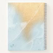 Blauwe marmer Faux Gold Spiral-laptop Notitieboek (Achterkant)