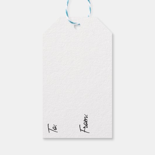 Blauwe marmer Fluid Art Birthday naar en van Cadeaulabel (Achterkant)