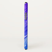 Blauwe marmer gepolijst Stone Imitation & Monogram Case-Mate iPhone Case (Achterkant / rechts)