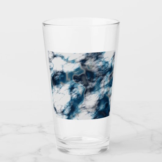 Blauwe marmer glas (Voorkant)