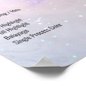 Blauwe marmer Glitter Salon Price Lists Poster (Hoek)