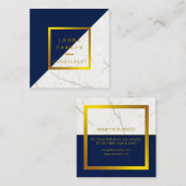 Blauwe marmer Gold Faux Professional Construction Vierkante Visitekaartje (Voorkant / Achterkant)