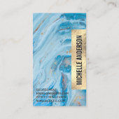 Blauwe marmer | Gold Foil Shimmer Visitekaartje (Achterkant)