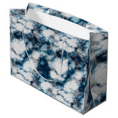 Blauwe marmer groot cadeauzakje (Achterkant Gekanteld)