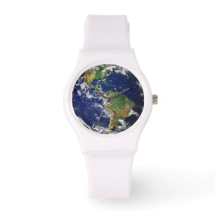 Blauwe marmer_hele wereld op mijn pols horloge