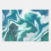 Blauwe marmer inpakpapier vel (Voorkant 3)