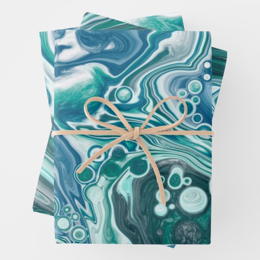 Blauwe marmer inpakpapier vel (In situ)