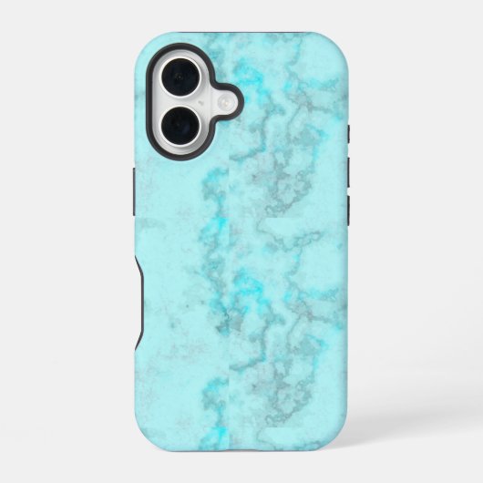 Blauwe marmer iPhone 16 hoesje (Achterkant)
