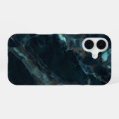 Blauwe marmer iPhone 16 hoesje (Achterkant horizontaal)