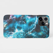 Blauwe marmer iPhone hoesje (Achterkant horizontaal)