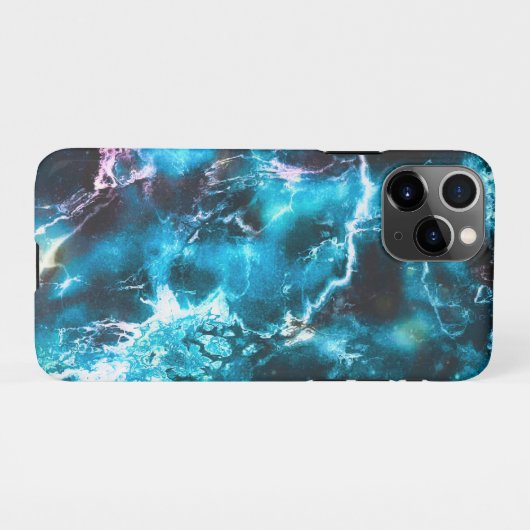 Blauwe marmer iPhone hoesje (Achterkant horizontaal)