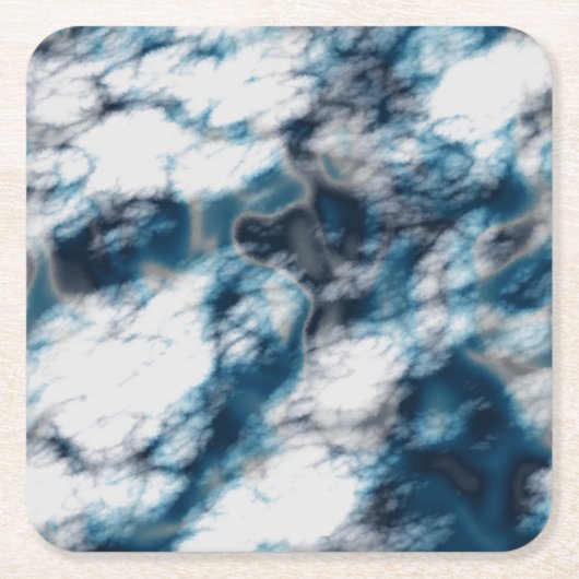 Blauwe marmer kartonnen onderzetters (Voorkant)