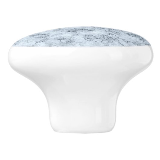 Blauwe marmer keramische knop (Zijkant)