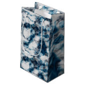 Blauwe marmer klein cadeauzakje (Achterkant Gekanteld)