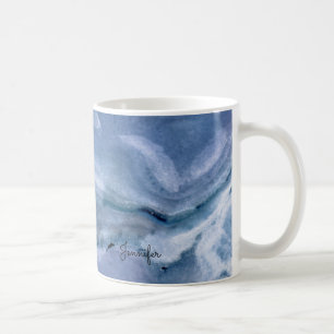 Blauwe marmer koffiemok