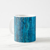 Blauwe marmer koffiemok (Voorkant links)