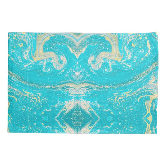 Blauwe marmer kussensloop (Achterkant)