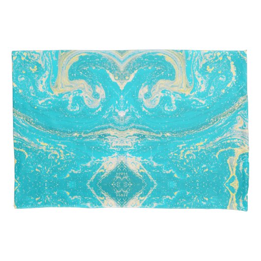 Blauwe marmer kussensloop (Voorkant)