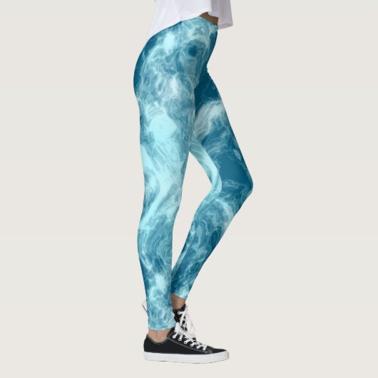 Blauwe marmer leggings (Rechts)